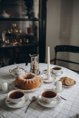 cup of coffee and cookies