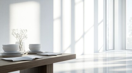 Bright and Minimalist Dining Table Setup