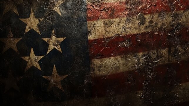 Vintage American Flag Textured Background