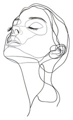 Poster encadré PNG Hand drawn of woman drawing minimalist face.