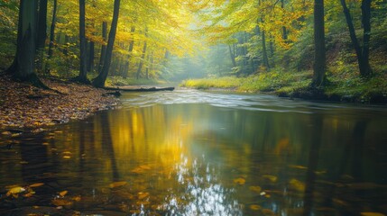 Fototapeta premium Serene Autumn Creek