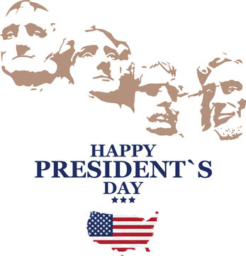 Banner Happy Presidents day in United States.Patriotic background for Presidents Day in America