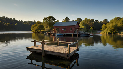 Obraz premium Public Fishing Area Environment