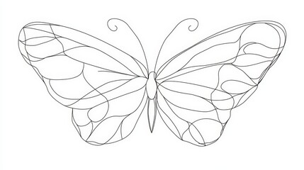 Elegant Line Art Butterfly Illustration