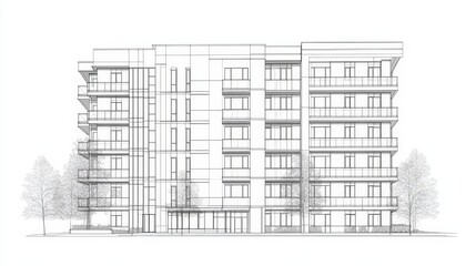 Architectural Blueprint of a Modern Apartment Complex