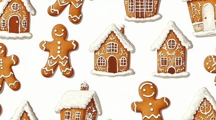 Festive Gingerbread Houses and Cookies for Holidays