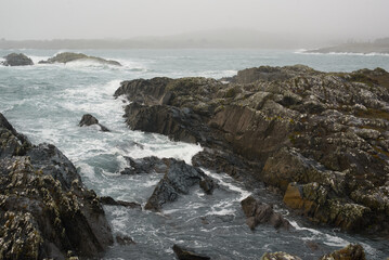 Waves crushing on the cliffs. The wild Atlantic Way.  