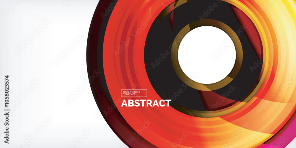 Poster Bright colorful circles with light effects. Abstract background