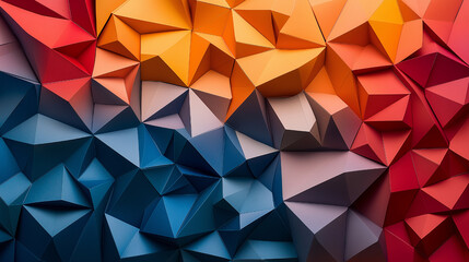 Obraz premium Abstract Geometric Arrangement of Colorful Paper Pyramids