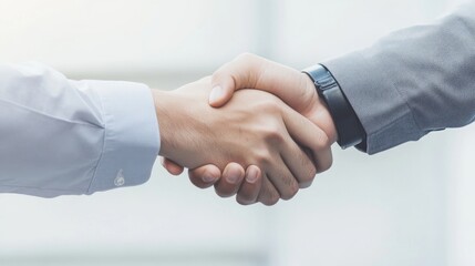 Close-up of a professional handshake symbolizing agreement and collaboration in a business environment.