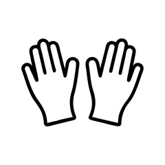 Pair of gloves icon in black outline on white background