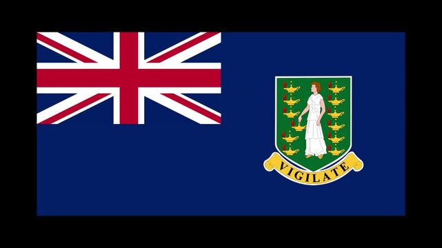 British Virgin Islands country flag shapes and elements construction animation