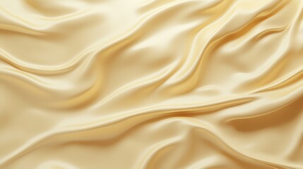 Obraz premium Elegant golden fabric texture with smooth waves and gentle folds, perfect for luxurious design concepts and fashion backgrounds.