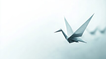 Minimalist Paper Crane in Soft Focus