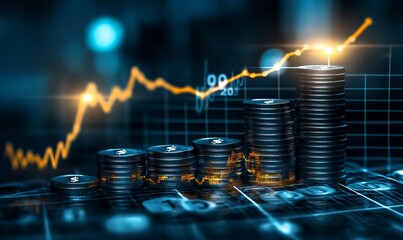 An image placeholder for a financial news website, abstract symbols of growth and economy, clear and professional, ready for the latest update