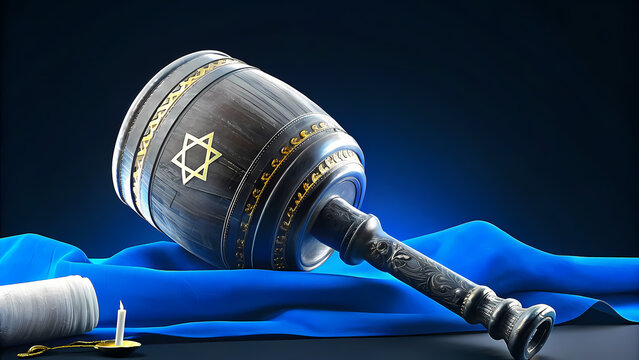 Decorative Wooden Purim Grogger with Star of David Accent