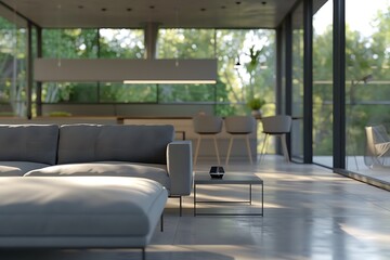 Obraz premium Modern Interior of Stylish Living Room ,Wall Mock Up, Frame , Poster with Beautiful Background, 3d render