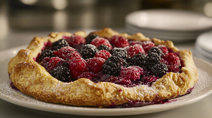 Rustic Berry Galette with Blackberries and Raspberries