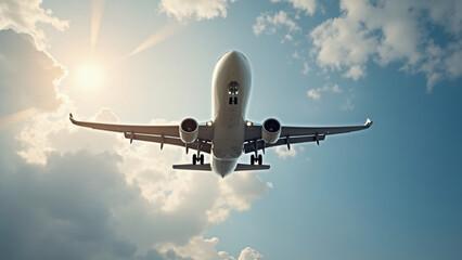 Fototapeta premium airplane in the sky landing