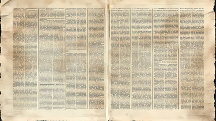Obraz premium Old weathered newspaper paper texture distressed vintage appearance aged ink subtle stains perfect for creating retro designs and aged print media aesthetics. Vintage Newspaper Texture. Illustration