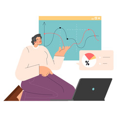 Diversity Businesswoman. Flat Vector Illustration