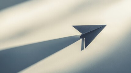 Fototapeta premium Paper Airplane Casting Shadow on Wall