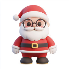 cartoon-style Santa Claus figure. a red suit, and a fluffy white beard, perfect for festive decorations or holiday themes. isolated on white background