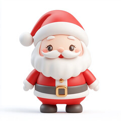 cartoon-style Santa Claus figure. a red suit, and a fluffy white beard, perfect for festive decorations or holiday themes. isolated on white background