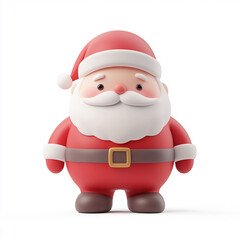 cartoon-style Santa Claus figure. a red suit, and a fluffy white beard, perfect for festive decorations or holiday themes. isolated on white background