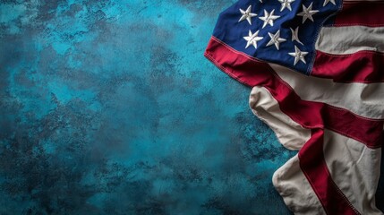 American Flag Draped on Textured Background