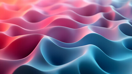 Obraz premium Abstract 3D Wavy Background with Pink and Blue Gradient