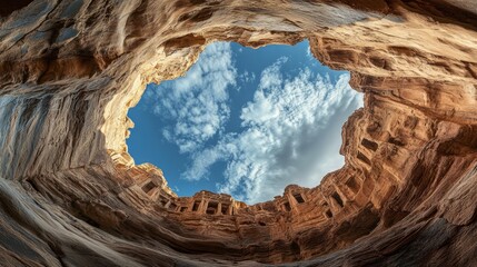 Stunning View of a Natural Rock Formation with Sky Above