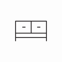 cabinet drawer icon sign vector