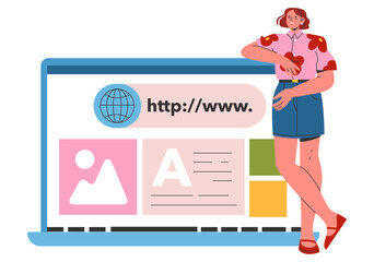 Young Businesswoman. Flat Vector Illustration