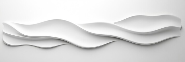Elegant white wave abstract on minimalist background