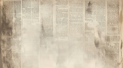 Vintage newspaper texture with faded text and weathered appearance sepiatoned background creates nostalgic ambiance for retroinspired designs. Vintage Newspaper Texture. Illustration