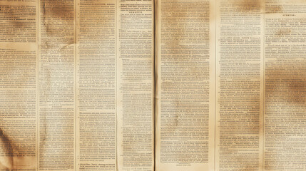 Vintage newspaper texture with faded text and weathered appearance sepiatoned background creates nostalgic ambiance for retroinspired designs. Vintage Newspaper Texture. Illustration
