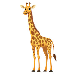 Naklejka premium Cartoon giraffe on a white isolated background.