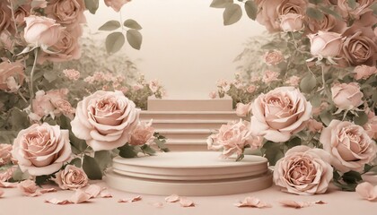 エレガントなバラのステージ　商品モックアップ