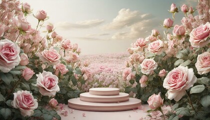 エレガントなバラのステージ　商品モックアップ
