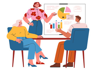 Young Businesswoman. Flat Vector Illustration