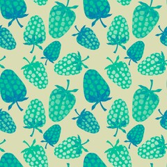Cartoon summer fruit seamless strawberry pattern for birthday wrapping paper