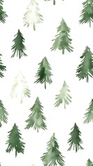 Obraz premium Minimalist Watercolor Fir Trees with Snow Design