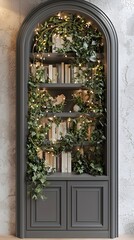 Christmas Themed Nursery Bookshelf with Decor
