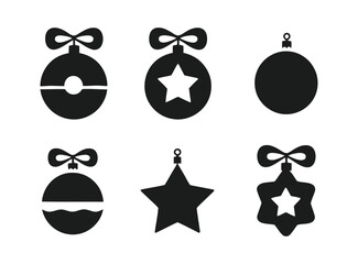Holiday Ornament Silhouette Vector Template Illustration