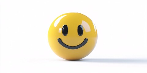 Fototapeta premium A yellow smiley face on a white background. Generative ai