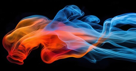 Fototapeta premium Vibrant abstract waves of color in motion against black background
