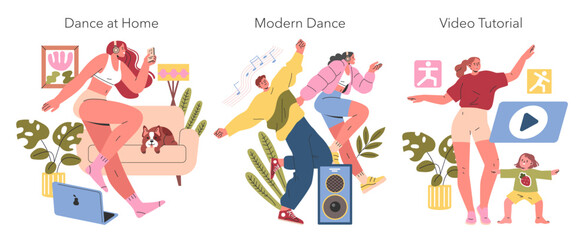 Hobby Dance. Flat Vector Illustration