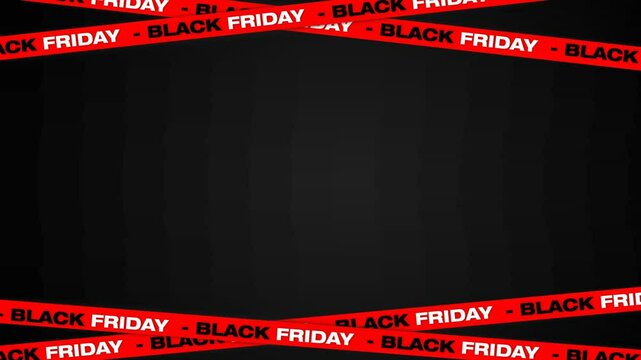 Black Friday Promotion Video. HD animation for social networks. Animation of ribbons with the word Black Friday.