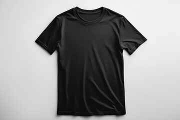 Black t-shirt mockup isolated on a white background